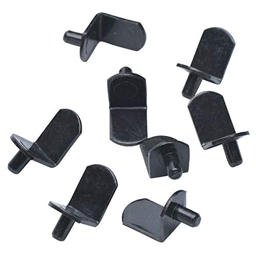 5mm (25 Pack) Bracket Style Cabinet Shelf Support Pegs | "L" Clips for Kitchen & Bookcase | Black - Thumbnail 3