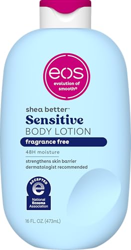 eos Shea Better Sensitive Skin Body Lotion - Fragrance-Free, 48-Hour Moisture Eczema Cream & Dry...
