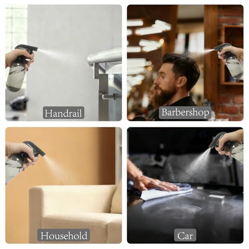 2 Stück Sprühflasche Haare, 500ml Spray Bottles, Wasser Sprühflasche Pflanzen, Zerstäuber Sprühflaschen zum Befüllen, Wassersprühflasche Pflanzensprüher für Haus Garten Reinigungsmittel(Grau) (grau)
