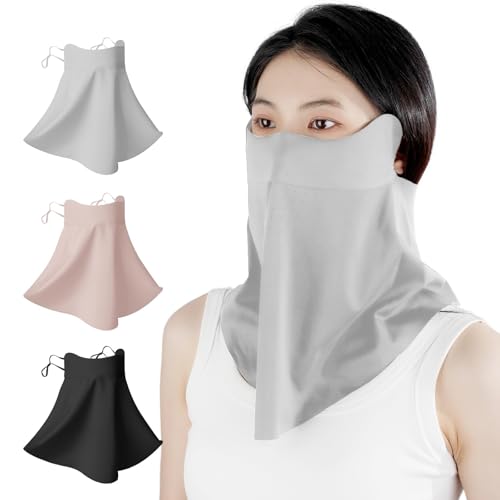 UPF 50+ Cooling Face Mask with 3D AirMesh Tech | UV Protection Sun Mask with Neck Coverage...