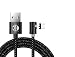 Produktbild 9,8 ft magnetisches rechtwinkliges rundes magnetisches 2,4A Micro USB Schnellladekabel mit LED für Samsung Galaxy S7 Edge/S7/S6/ S4/S3, Kindle, MP3 und mehr (zufällige Farbe)