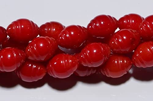 Perles de corail rouge 8.5x6mm LKBEADS pour création de bijoux de 40cm - 2