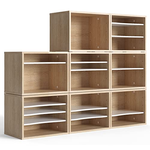 Fitueyes Wood Desk Paper Sorter Organizer With 4-Tier Storage, Desktop Paper File Holder Letter Tray For Home And Office, Light Wood, Do403506Wo #TOP7