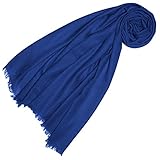 Material : 100% Kaschmir Lorenzo Cana Damen Pashmina Schal Schaltuch 100% Kaschmir leicht kuschelweich Kaschmirschal Kaschmirtuch Kaschmirpashmina einfarbig blau 78309