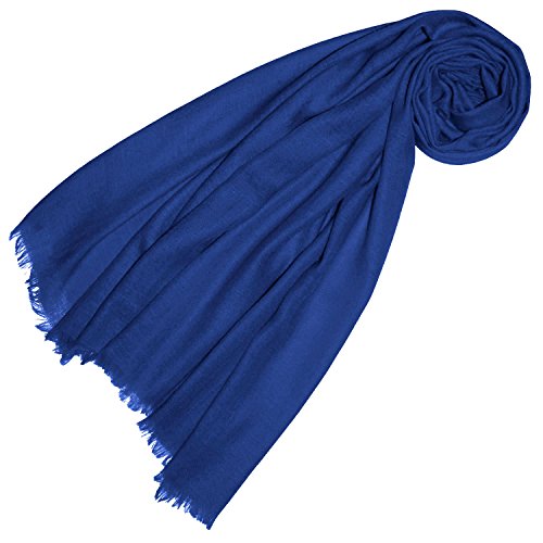 Lorenzo Cana Damski szal Pashmina 100% kaszmir lekki miękki kaszmirowy szal kaszmirowy kaszmirowy kaszmirowy pashmina jednokolorowy niebieski 78309, niebieski, 70 x 200 cm