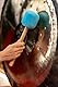 Sonic Energy Gong Schlägel Petrol – 30 cm – Aus Wolle und Kunstfell – Buchenholzgriff – Für Gongspieler, Percussion, Meditation (MGM-S-SP)