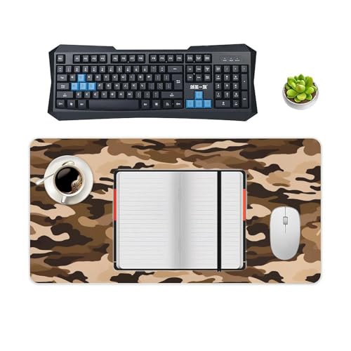 Brown Camouflage Desk Pad impermeable y antideslizante miniatura 4
