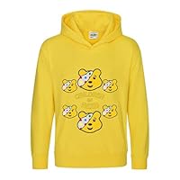 Pudsey Day Hoodie Bear Children Need Pullover Comic Spotty Clothing Gift Together School Event Support Relief Unisex kids Adults Hood(S, Yellow)