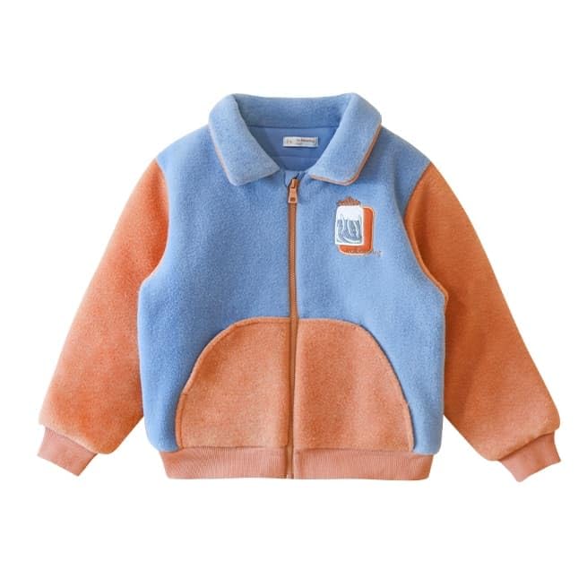 Tenna Teki Toddler Kids Fleece Jacket, Full Zip-Up Coat Solid for Boys and Girls