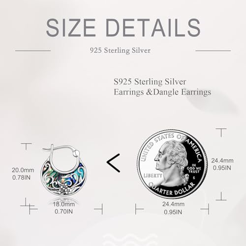 Tree of Life/Sunflower/Mountain/Daisy/Flower/Dragonfly/Butterfly/Earrings 925 Sterling Silver Hoop Earrings for Women4