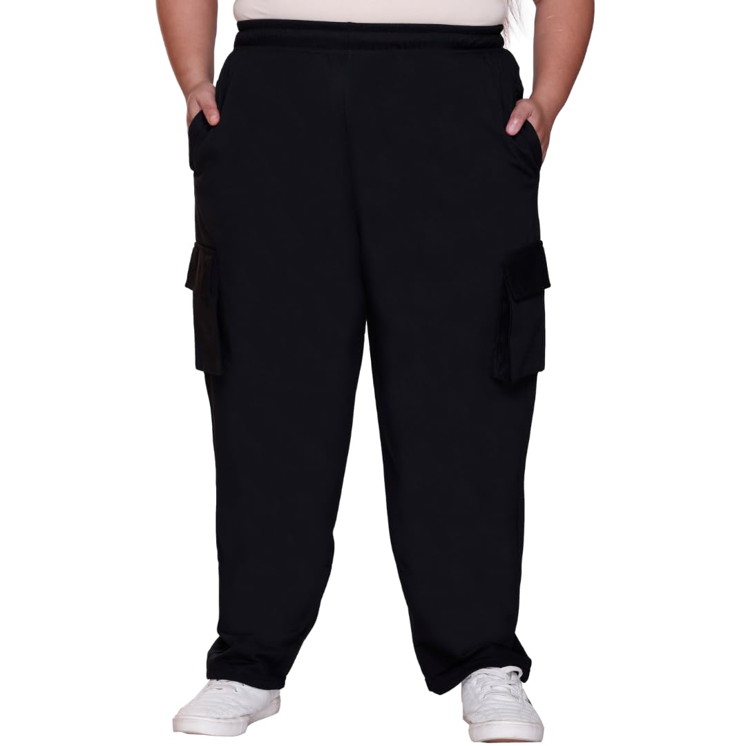 white moon Plus Size Track Pants for Women, Joggers for Women, Perfect Cotton Track Pant for Summer, Tracking & Running with 4 Pockets (Pack of 1)-picture-32