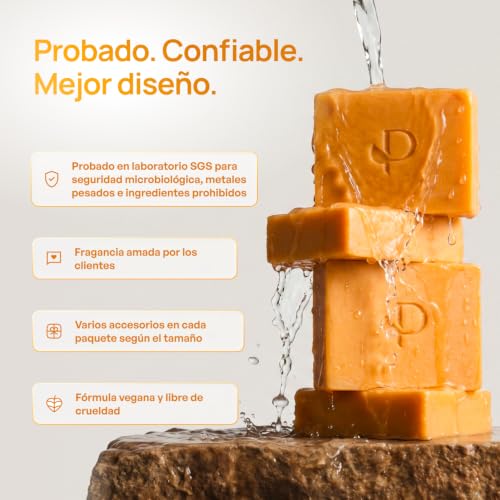 Miniatura 4 de Plantifique Jabón De Curcuma Y Acido Kojico, 2 Barras Con Vitamina C, Ácido Hialurónico Y Colágeno - Jabon Cara Para Las Manchas - Turmeric Kojic Acid Soap, 160g