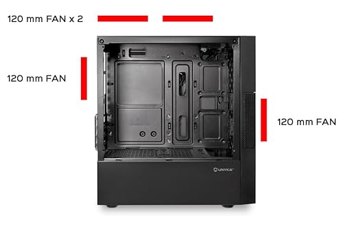 UNYKAch Caja Micro ATX Aero C25, Sección Central de Rejilla, 2 Puertos USB 3.0 y 1 USB 2.0. Incluye Fuente de Alimentación ATX de 500W (máx) - imagen 9
