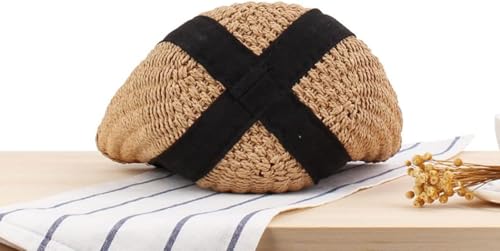 Bolso de paja natural estilo rústico trenzado miniatura 5