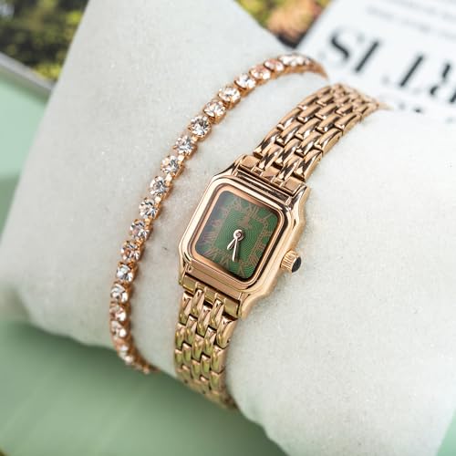 Image of Carlton London Women Chloe Analog Watch Gift Set, Square Dial, Stainless Steel Strap, Quartz Movement, Square Dial, Silver Tone Strap, 30M Water Resistant, Casual Wear |