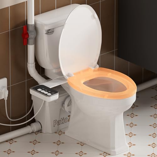 Macerating Toilet System+Heat Seat+Bidet Attachment Kit for Basement