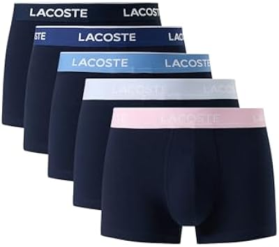 Lacoste Men's Cotton Stretch Essentials Trunks (5-Pack)