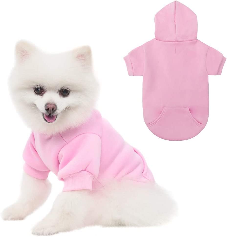 KOOLTAIL Basic Dog Hoodie, Soft and Warm Dog Jumper with Leash Hole and Pocket, Dog Winter Coat - Image 2