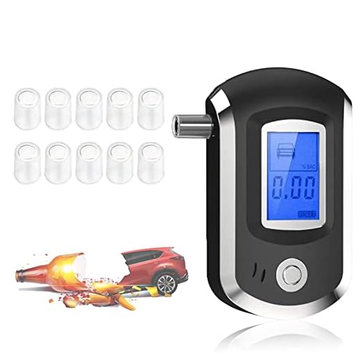 Breathalyzer,Professional-Grade Accuracy Breathalyzer to Tester with 10 Mouthpieces, Portable Breathalyzer Alcohol Tester for Drivers Or Home Use. with LCD Display and Audible Alarm