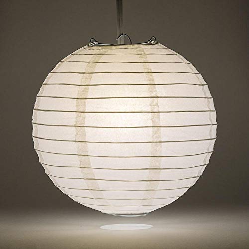 Quasimoon Paperlanternstore Decorative Paper Lantern - (Single, 20-Inch, White, Even Ribbing) Round Paper Lantern - Ideal Wedding And Party Decor Or Home Accent, Lighting Optional #TOP1
