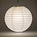 Quasimoon PaperLanternStore Decorative Paper Lantern - (Single, 24-Inch, White, Even Ribbing) Round Paper Lantern - Ideal Wedding and Party Decor or Home Accent, Lighting Optional