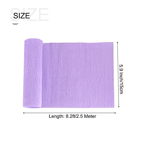 Meccanixity Crepe Paper Roll 8.2Ft Long 5.9 Inch Wide For Wedding Ceremony Various Large Festivals Decoration, Light Purple Pack Of 5 #TOP1