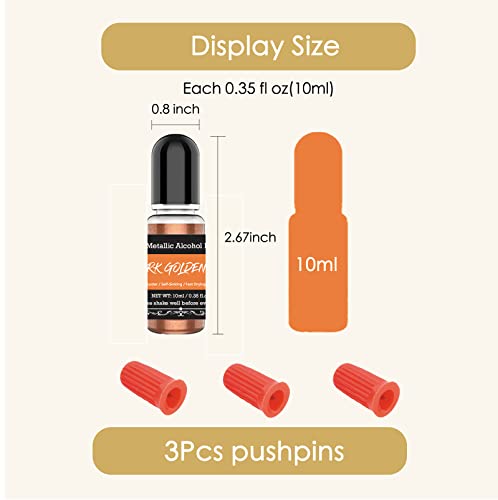 Metallic Alcohol Ink Set, 20 Colors Alcohol Ink For Epoxy Resin Pigment, Concentrated Metal Color Alcohol-Based Ink Dye For Resin Petri Dish Paint, Tumbler Making (10Ml Each) #TOP6