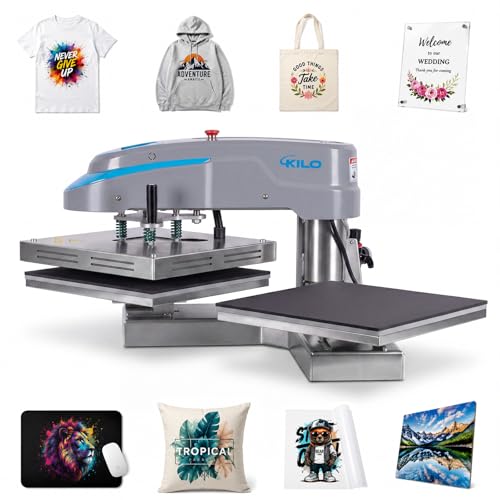 Aoowow Pneumatic Dual Platen Swing Head Heat Press