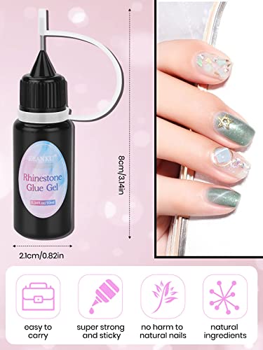 EBANKU 2 Pezzi Forte colla per Unghie per Strass