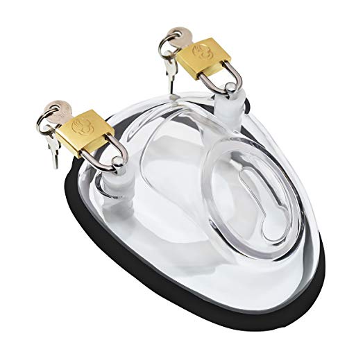 YiFeng Polycarbonate Male Bowl Cage Chastity Device Belt Restraint Bondage Fetish ZCS26 (Clear)
