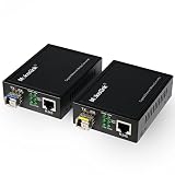 MokerLink Gigabit SFP to RJ45 Converter, A Pair 2 Pack BIDI-Mode Fiber to Ethernet Media Converter,