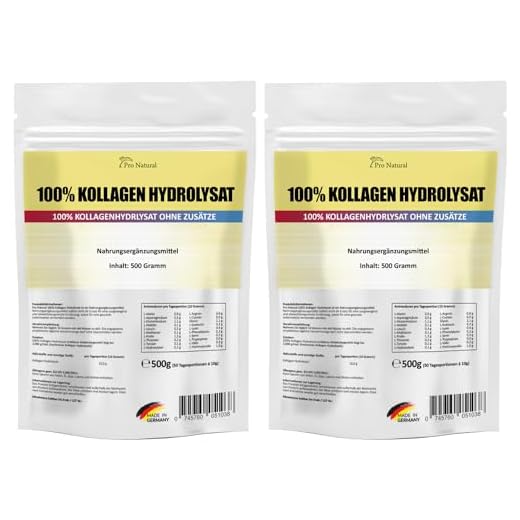 Pro Natural Kollagen Hydrolysat Collagen für die Gelenke & Knorpel 2er Pack (2 x 500 g) (Collagen Protein Pulver)