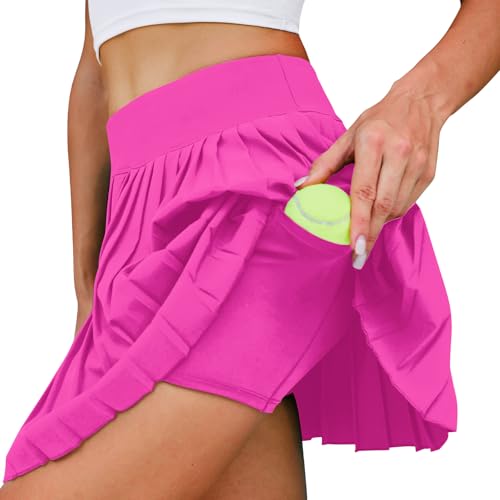 DLOODA Saias femininas plissadas de tênis com bolso shorts de cintura alta saia leve para golfe saia