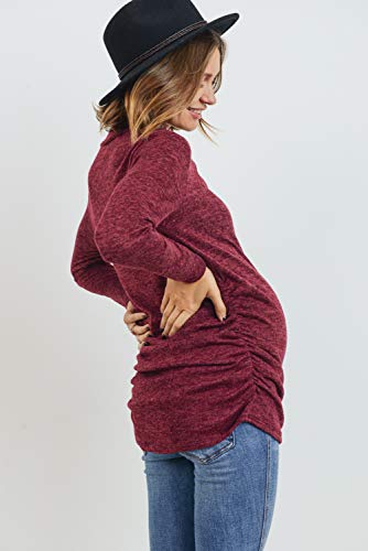 Women's Long Sleeve Maternity Sweater Top (Burgundy, Medium) #TOP5