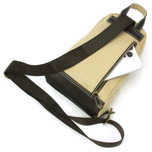 Image of CHALA Canvas Sling Bag Women RFID Protected Canvas Crossbody Backpack with Adjustable Strap