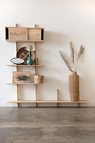 Creative Co-Op 22" H Handwoven Water Hyacinth & Rattan Floor Vase, Beige #TOP3