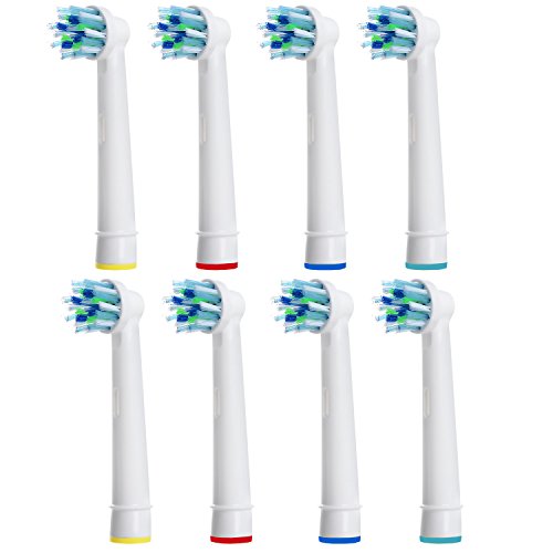 E-Cron® Replacement Toothbrush heads Compatible With Electric Toothbrush Oral B CrossAction (EB-50A),8 pcs (2x4)