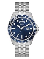 GUESS Men's Analog Quartz Watch with Silver Stainless Steel Bracelet (Model: GW0220G1), Silver Tone