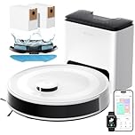 Lefant M2 Plus Robot Aspirapolvere Lavapavimenti con Mappatura Laser, Navigazione dToF + Sensori PSD, 6000Pa, Stazione di Raccolta Automatica 2,5L, Pulizia Personalizzata, WiFi App Alexa, Bianco