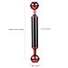 Yornimir Carbon Fiber Underwater Float Arm, 1-inch Dual Ball Buoyancy Arm for Underwater Camera Tray, Video Light & Strobe for Scuba Diving Photography & Videography (Red, 6 inches)