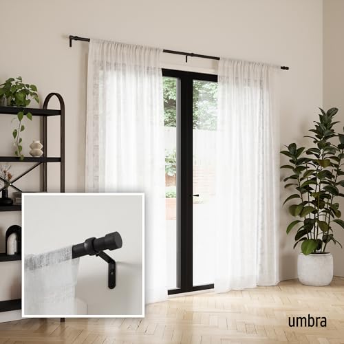 Umbra Cappa Curtain Rod, Includes 2 Matching Finials, Brackets & Hardware, 16 to 120-Inches, Black by Umbra - Image 2