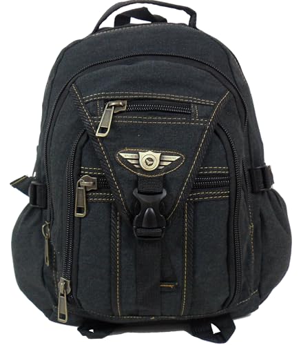 Mochila Lona Resistente Escolar Trabalho Passeio Viagem Masculina Feminina (Preto)