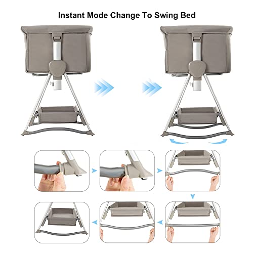 Steanny Baby Beside Sleeper Rocking Cribs Luxury Newborn Sleeping Bassinet Portable Travel Infant Bed For 0-6M Cradle (Khaki) #TOP5