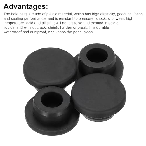 Image of MECCANIXITY 4pcs T-Shaped Silicone Plugs 23mm 7 /8 Inch Dia Snap in Plug Hole Seal Cover Round Rubber Stopper for Kitchen Rubber Bulkheads Waterproof Sealing Plugs Black