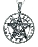 Alylosilver Collar Colgante Tetragramaton Amuleto de Plata para Hombre y para Mujer - Incluye Cadena de Plata de 45 cm. y Estuche para Regalo