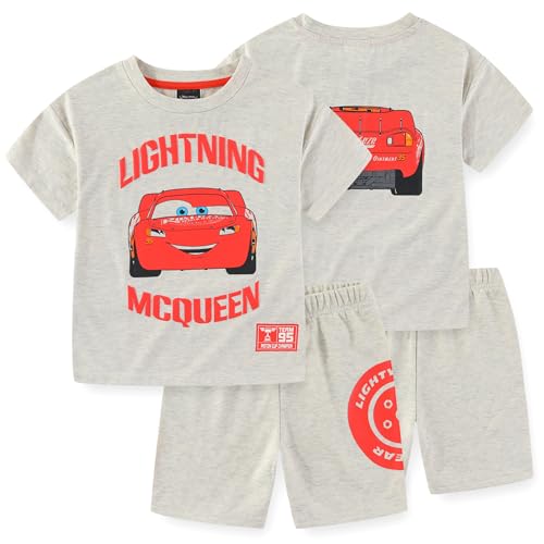 Image of Disney Cars Lightning McQueen Boys Short Sleeve T-Shirt and French Terry Shorts Set for Big Kids