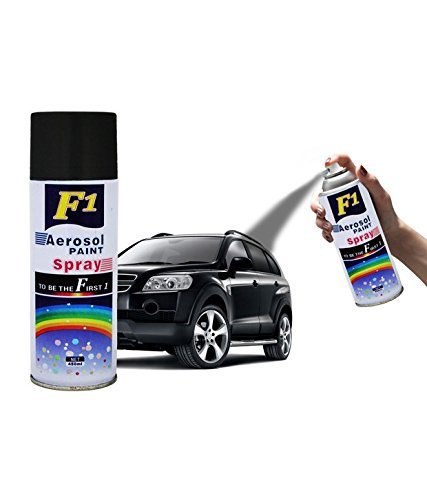 F1 Aerosol Multipurpose Spray Paint for Car, Bike, Cycle (Matt Black Finish)