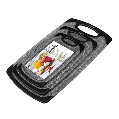 Set de 3 tablas de cortar reversibles de plástico negro miniatura 2