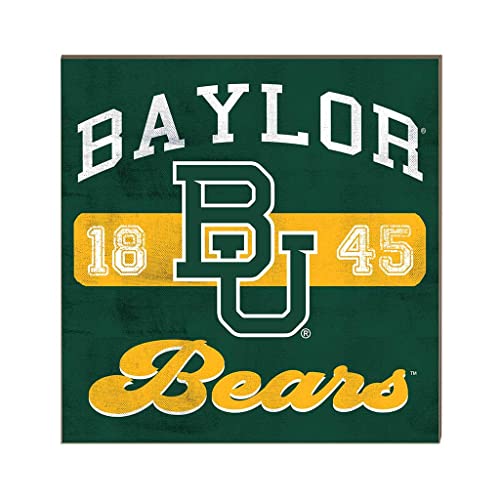 KH Sports Fan Baylor Bears 10"x10" Retro Team Mascot Sign, One Size, Multi