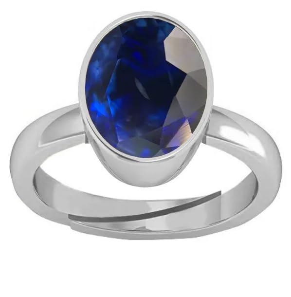 Saphir bleu véritable bague cadeau ajustable pour homme et femme Neelam Shani
